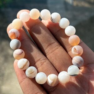 Matte Druzy Agate Crystal Bracelet 10mm